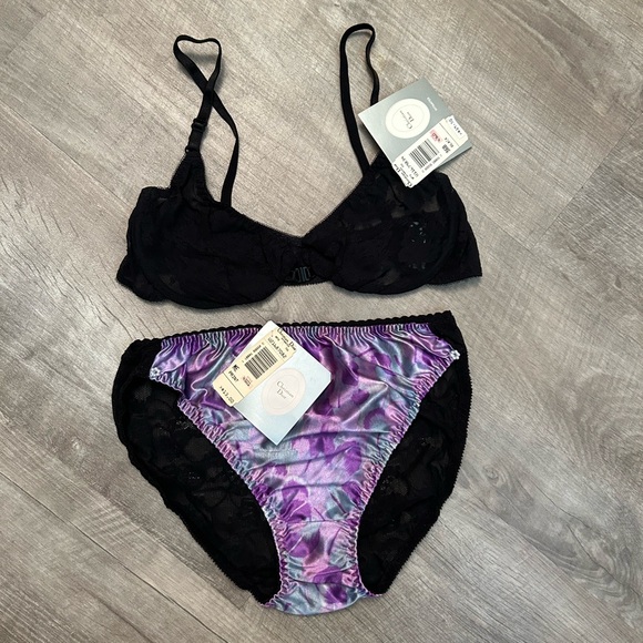 Dior Intimates & Sleepwear Nwt Satin Lace Bra Undies Set Christian